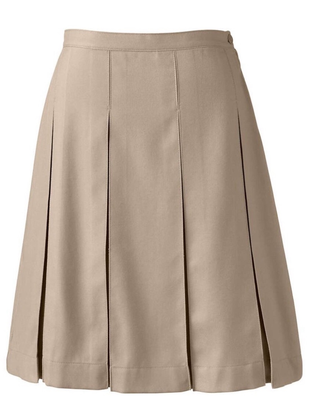 Lands' End Pleated A-Line Skirt in Taupe